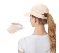 AYPOW Gorra de BéIsbol de Al Aire Libre para Mujer, Sombrero de Visera para el Sol 2 en 1, Gorra Running Anti-UV de Secado Rápido, Plegable Ajustable Gorra de de Cola de Caballo Tenis Golf Unisex