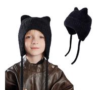 AYPOW Lindo Orejas de Gato Gorros de Punto para 3-12 Años Niño Niñas, Las Orejas Térmicos Sombrero de Invierno Suave Amigable Cálido A Prueba de Viento Beanie Gorras para Actividades al Aire Libre