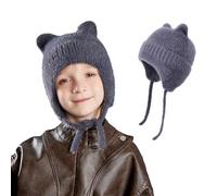 AYPOW Lindo Orejas de Gato Gorros de Punto para 3-12 Años Niño Niñas, Las Orejas Térmicos Sombrero de Invierno Suave Amigable Cálido A Prueba de Viento Beanie Gorras para Actividades al Aire Libre