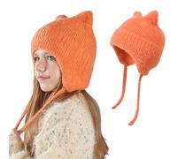 AYPOW Lindo Orejas de Gato Gorros de Punto para 3-12 Años Niño Niñas, Las Orejas Térmicos Sombrero de Invierno Suave Amigable Cálido A Prueba de Viento Beanie Gorras para Actividades al Aire Libre