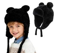 AYPOW Lindo Orejas de Oso Gorros de Punto para 4-10 Años Niño Niñas, Las Orejas Térmicos Sombrero de Invierno Suave Amigable Cálido A Prueba de Viento Beanie Gorras para Actividades al Aire Libre