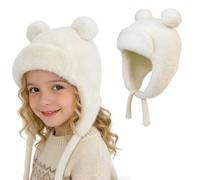 AYPOW Lindo Orejas de Oso Gorros de Punto para 4-10 Años Niño Niñas, Las Orejas Térmicos Sombrero de Invierno Suave Amigable Cálido A Prueba de Viento Beanie Gorras para Actividades al Aire Libre
