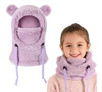 AYPOW Pasamontañas Térmico de Invierno Niños 3-10, Multifuncional Prueba de Viento Ajustable Máscara De Esquí, Cálido Forro Polar Sombreros Gorro con Calentador de Cuello Mascarilla para Niños Niñas