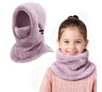 AYPOW Pasamontañas Térmico de Invierno Niños 4-9,Multifuncional Prueba de Viento Ajustable Máscara De Esquí Ciclismo,Sombreros Gorro Forro Polar Cálido,Calentador de Cuello Mascarilla para Niños Niñas