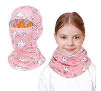 AYPOW Pasamontañas Térmico de Invierno Niños, Multifunción Prueba de Viento Forro Polar Cálido Máscara de Esquí Ciclismo Sombreros Gorro con Calentador de Cuello, Mascarilla para 4-10 Años Niños Niñas