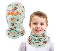 AYPOW Pasamontañas Térmico de Invierno Niños, Multifunción Prueba de Viento Forro Polar Cálido Máscara de Esquí Ciclismo Sombreros Gorro con Calentador de Cuello, Mascarilla para 4-10 Años Niños Niñas