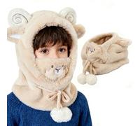 AYPOW Pasamontañas Térmico de Invierno para Niños 3-8, Multifuncional Ajustable Cortaviento 3D Animal Máscara de Esquí Ciclismo, Sombreros Gorro Forro Polar Calentador de Cuello para Niños y Niñas