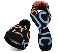 AYPOW Set de Bufanda y Gorro 2 en 1 Para Niños y Niñas 3-6 Años - Conjunto de Invierno de Punto Para Cuello y Cabeza