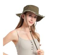 AYPOW Sombrero del Pescador Mujer Verano Sombrero de Sol ala Ancha de Algodón con Protección UV Gorro Mujer Plegables Safari Bucket Hat para Senderismo Playa Montañismo Viaje