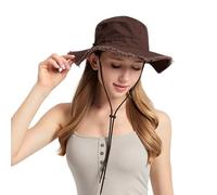 AYPOW Sombrero del Pescador Mujer Verano Sombrero de Sol ala Ancha de Algodón con Protección UV Gorro Mujer Plegables Safari Bucket Hat para Senderismo Playa Montañismo Viaje