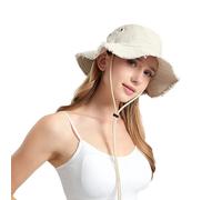 AYPOW Sombrero del Pescador Mujer Verano Sombrero de Sol ala Ancha de Algodón con Protección UV Gorro Mujer Plegables Safari Bucket Hat para Senderismo Playa Montañismo Viaje
