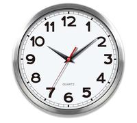 AYRELY Reloj de pared - Reloj de pared de metal silencioso de 10 pulgadas, diseño analógico clásico que funciona con pilas para cocina, dormitorio, sala de estar, oficina o baño (clásico, 10 pulgadas)