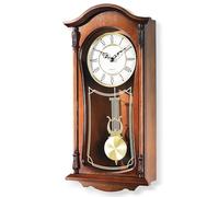AYRELY® Reloj de pared vintage de abuelo de 22 pulgadas con péndulo y campanilla, timbre de hora/cuarto de hora, marco de madera de caoba, reloj de pared vintage grande para sala de estar, regalo de