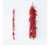 Ayrsjcl 5pcs Plantas Colgando Chili Red Chili Peppers Artificial Lifelike Vegetal Lifelike para Decoración del Día Madre