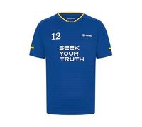 Ayrton Senna Camiseta Deportiva Hombre Rayas - Marina - Tamaño: L