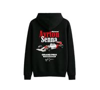Ayrton Senna McLaren Sudadera con capucha - F1 Legend Vintage Racing | Retro Negro, Negro, L
