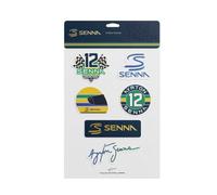 Ayrton Senna Paquete de calcomanías oficiales, calcomanías de vinilo de Fórmula 1 Racing para coche y laptop, juego de regalo de coleccionista de F1, mercancía para fanáticos del automovilismo, tres
