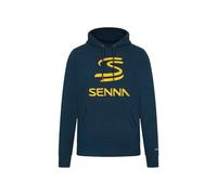 Ayrton Senna - Sudadera con capucha para hombre, diseño de logotipo S, azul, XL