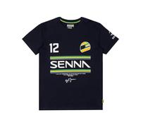 Ayrton Senna T-Shirt, 12 Rayas, Azul, azul, M