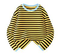 AYSDSKI Camiseta de manga larga unisex para niños, cuello redondo, sudadera básica, informal, manga larga, camiseta, adolescente, niña, ligera, de lana de Buamwoll, camiseta de invierno para niños de