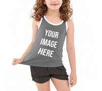 AYSDSKI Camiseta sin mangas personalizada impresión dejar que las niñas autoconfigure frente impreso camiseta interior personalidad exclusiva personalización camiseta sin mangas con texto foto logo