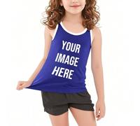 AYSDSKI Camiseta sin mangas personalizada impresión dejar que las niñas autoconfigure frente impreso camiseta interior personalidad exclusiva personalización camiseta sin mangas con texto foto logo