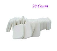 Aysekone Esponjas de maquillaje en polvo, rectangulares, reutilizables, secas y húmedas, para base líquida y en polvo, color blanco (1 paquete, 20 unidades)