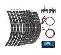 Aysolar 500W 12V Kit Paneles Solares Flexibles 5x100W 18V Monocristalino Placa Solar y 50A Controlador de Cargador para Caravana, RV, Furgonetas, Barco,Yate,carga de Baterías