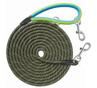 Aystkniet Correa Perro Adiestramiento, 5M 10M 15M 20M 30M Correa Perro Larga con 2 Ganchos Giratorios, Hilos Reflectantes y Mango de Goma Suave, Correa para Perros pequeños, medianos y Grandes