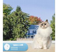 Aystkniet Red para gatos para balcón transparente 4 × 3 m, 2.5 × 2.5 cm, tamaño de malla, red de protección para gatos para balcón, terrazas, interiores y exteriores