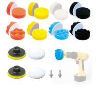 AYSYR 22 Piezas Pulidora Coche Kit,Pulimento Coche Esponjas 80 mm,Pulir Coche con Adaptador de Taladro y Almohadilla de Pulido de Lana,Pulimento para Encerado de Automóviles y DIY