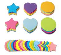 AYSYR 720 Hojas de Notas Adhesivas Coloridas, Pequeñas, 24 Unidades, con Corazones, Estrellas y Formas Redondas, para Oficinas, Escuelas y Hogares