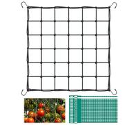AYSYR Red de Tienda de Cultivo, Red de Enrejado para Plantas 90×90cm, Red de Enrejado Elástico, Malla Elástica para Plantas con 4 Ganchos y 20 Bridas para Plantas, para Verduras Frutas Flores