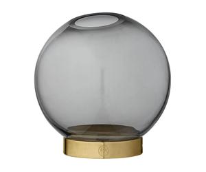 AYTM Florero Globe. pequeño negro-latón