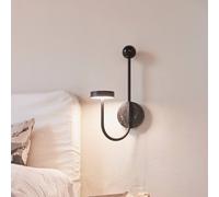 AYTM Grasil aplique de pared LED, negro, mármol, enchufe, 54 cm