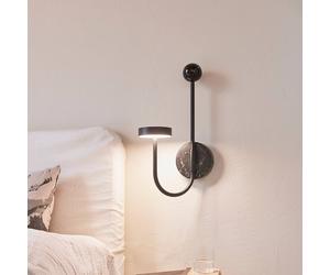 AYTM Grasil aplique de pared LED, negro, mármol, enchufe, 54 cm