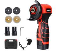 Aytop Mini Amoladora Angular, 16.8V Batería Inalámbrica Amoladora Angular Portátil Herramienta con 2 Baterías Recargables 4 Discos de Esmerilado 1 Llave y Cargador para Cortar Esmerilar Pulir Afilar