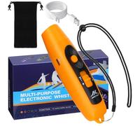 Aytop Silbato Electrónico Multiusos para Árbitros, Silbato de Emergencia Portátil con 3 Tonos y 2 Modos de Luz LED Silbato de Entrenamiento Duradero con Bolsa de Almacenaje (Amarillo)