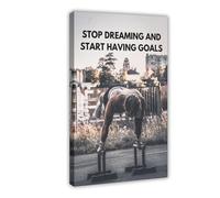 AYTREDF Lienzo decorativo para decoración de pared con texto en inglés "Stop Dreaming and Start Have Goals" (60 x 90 cm)