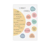 AYTREDF Póster con texto en inglés «Things I Can And Can't Control» para consejero y salud mental, lienzo para decoración de dormitorio, paisaje, oficina, habitación, regalo, 20 x 30 pulgadas (50 x 75