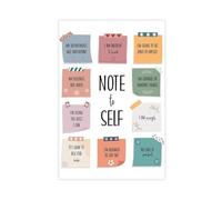 AYTREDF Póster de auto recordatorio con texto en inglés "Be Kind to Yourself Affirmation Positive Self Talk", póster de lienzo para decoración de dormitorio, oficina, habitación, regalo, 24 x 36