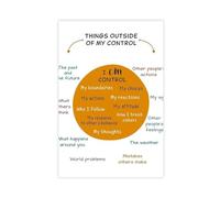 AYTREDF Póster de cosas que puedo controlar, terapia cognitivo-conductual, lienzo para la salud mental, decoración de dormitorio, paisaje, oficina, habitación, regalo, 20 x 30 pulgadas (50 x 75 cm)