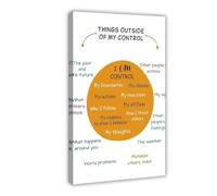 AYTREDF Póster de cosas que puedo controlar, terapia cognitivo-conductual, lienzo para la salud mental, decoración de dormitorio, paisaje, oficina, habitación, regalo, 24 x 36 pulgadas (60 x 90 cm)