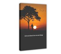 AYTREDF Póster de lienzo con citas inspiradoras de Life Is All About How We See Things, lienzo decorativo para decoración de sala de estar, dormitorio, 20 x 30 cm