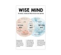 AYTREDF Póster de Wise Mind, terapia DBT, oficina de terapia, habilidades de afrontamiento, distorsión cognitiva, lienzo de psicología social, decoración de dormitorio, 50 x 75 cm