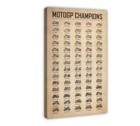 AYTREDF Póster retro de la historia del campeón del mundo de Moto GP, Valentino Rossi, póster de lienzo para decoración de dormitorio, oficina, habitación, regalo, 30 x 45 cm