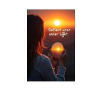 AYTREDF Reflect Your Inner Light - Lienzo decorativo con citas inspiradoras para decoración de pared, pinturas para sala de estar, dormitorio, 12 x 18 pulgadas (30 x 45 cm)