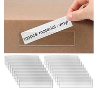 Ayuanb 100 Piezas Portaetiquetas Autoadhesivo para Etiquetas Insertables, Bolsillos de Inserción de Etiquetas de Nombre Transparentes de 11 x 3 cm, Portaetiquetas de Precio