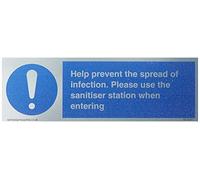 Ayuda a prevenir la propagación de la infección. Por favor, utiliza la estación de desinfectante al entrar