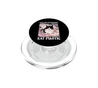 Ayuda a Salvar el Medio Ambiente: Come plástico: un Lindo Meme de Gato PopSockets PopGrip para MagSafe